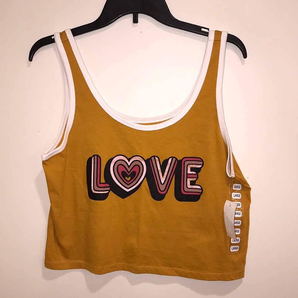 Freeze Love Heart Tank Crop Top NWT L